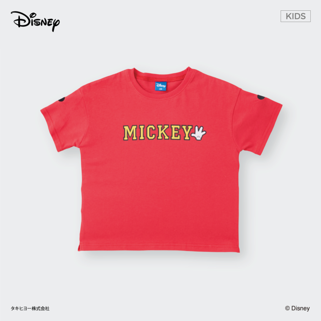Kids (Size 130-150) เสื้อยืดเด็ก Disney Mickey Mouse ลายตัวอักษร MICKEY น่ารักเด่นสะดุดตา