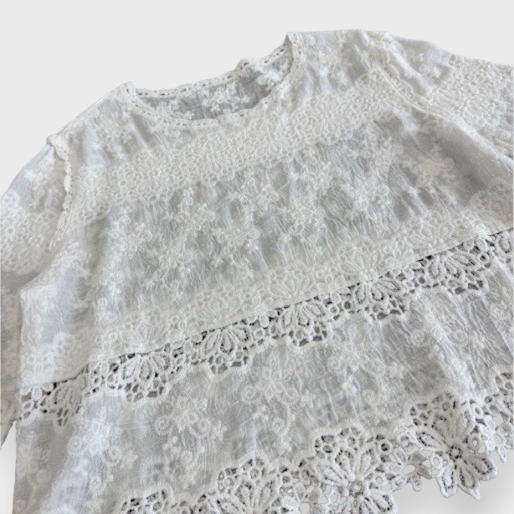 เสื้อเบลาส์ลูกไม้ Lace Blouse สไตล์วินเทจ เสื้อแฟชั่นหวานละมุน