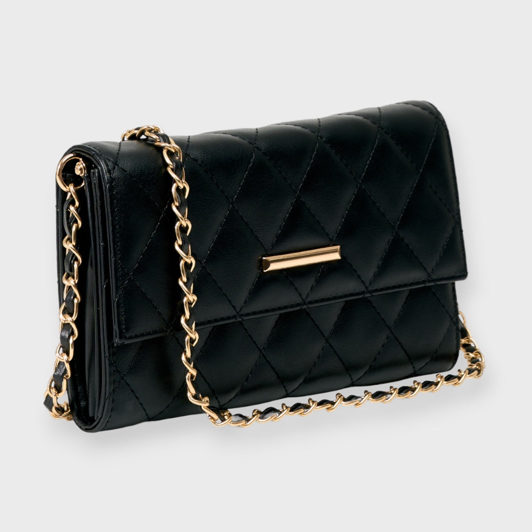 WOMEN’S QUILTED CHAIN WALLET SHOULDER BAG