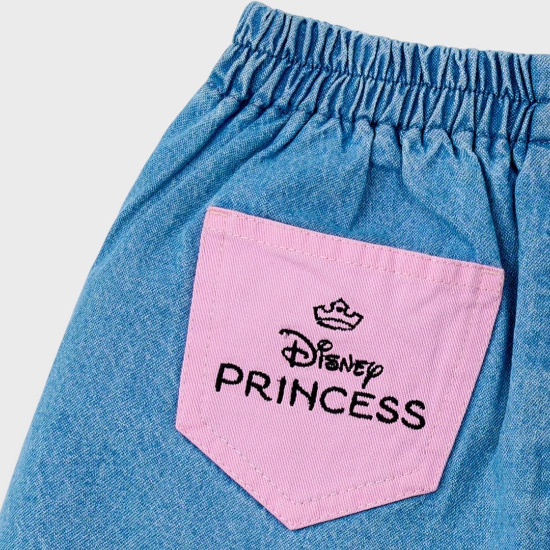 Kids (Size 90-100) กางเกงขาสั้นเด็ก Disney Princess ลายเจ้าหญิงกระเป๋าหลังสุดแฟนตาซี