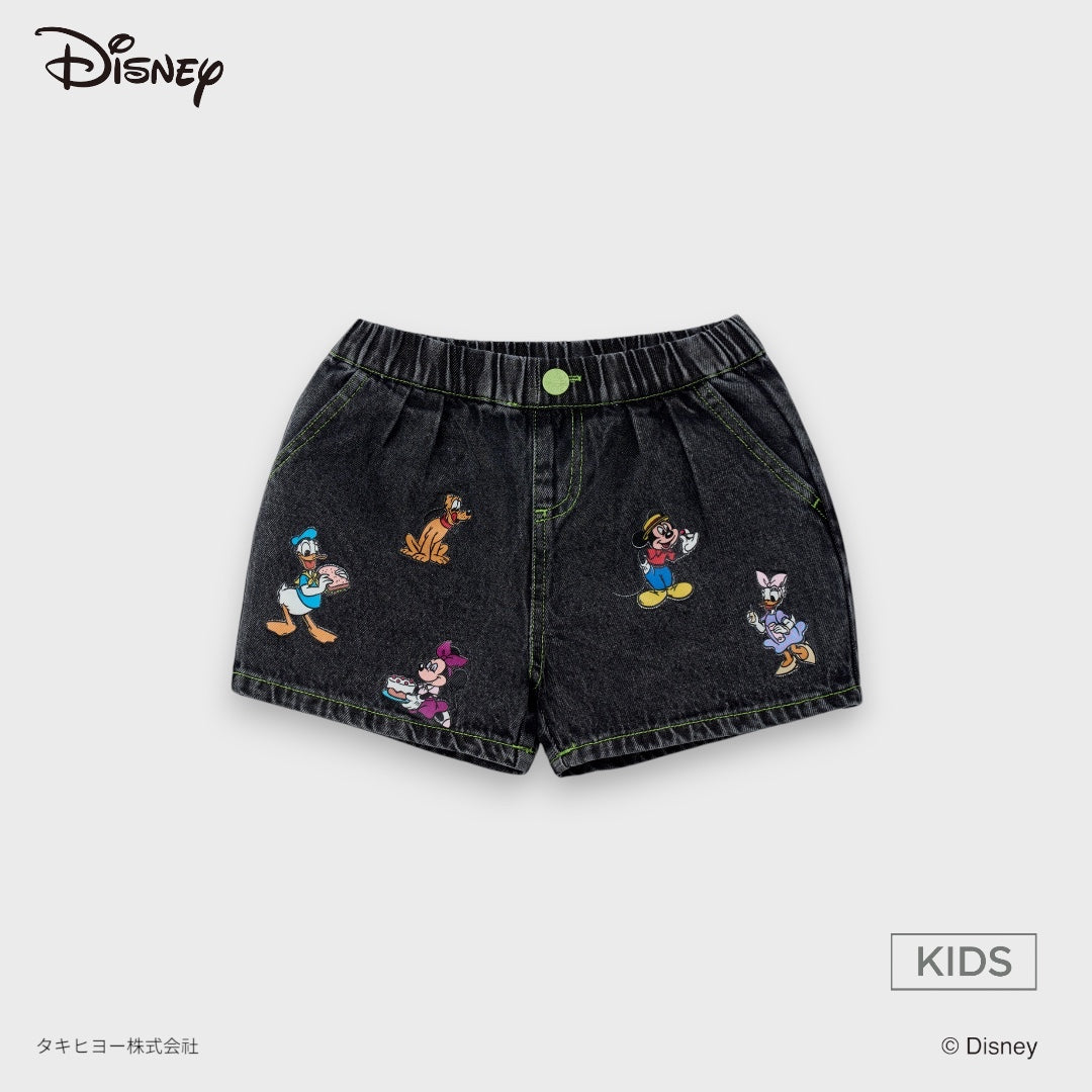 Kids (Size 90-100) กางเกงขาสั้นเด็ก Disney ลายขบวนพาเหรดแสนสนุกของแก๊ง Mickey & Friends