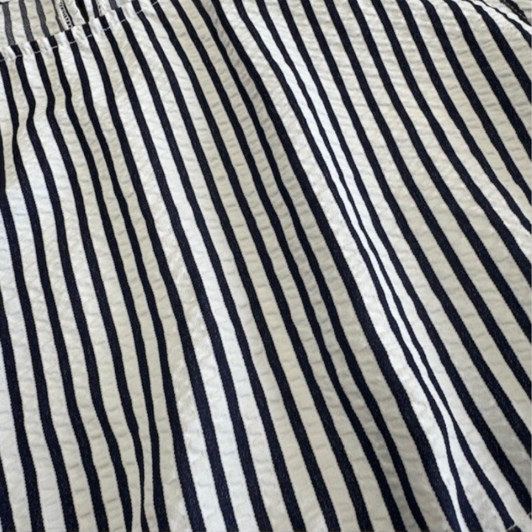 Sleeveless Stripe Top with Side Ribbons, “Simple with a Twist”