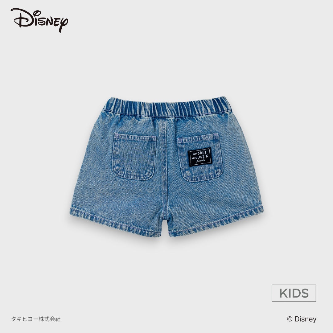 Kids (Size 90-100) กางเกงขาสั้นเด็ก Disney ลายขบวนพาเหรดแสนสนุกของแก๊ง Mickey & Friends