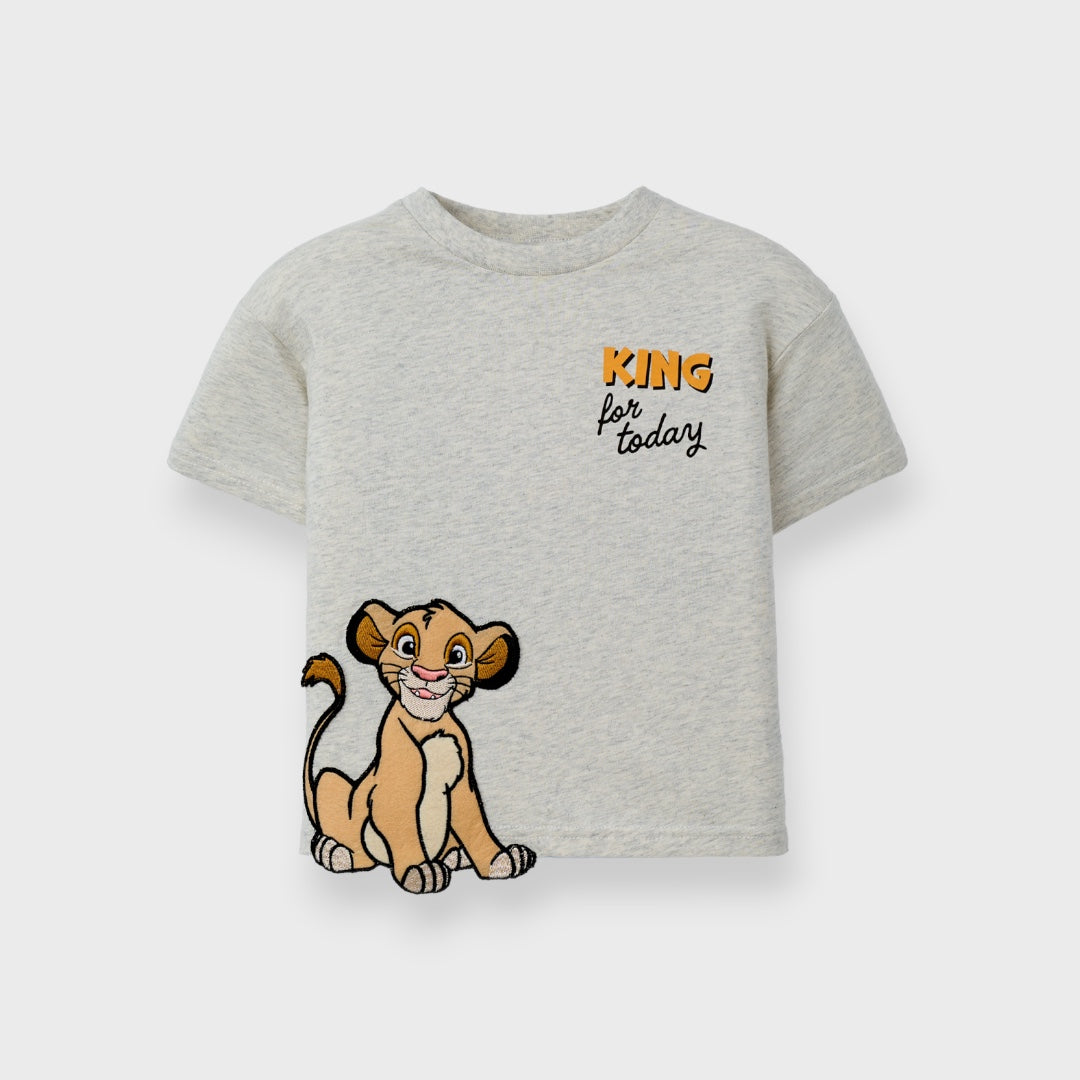 KIDS (SIZE 110-130) DISNEY THE LION KING SIMBA T-SHIRT LIGHT GREY