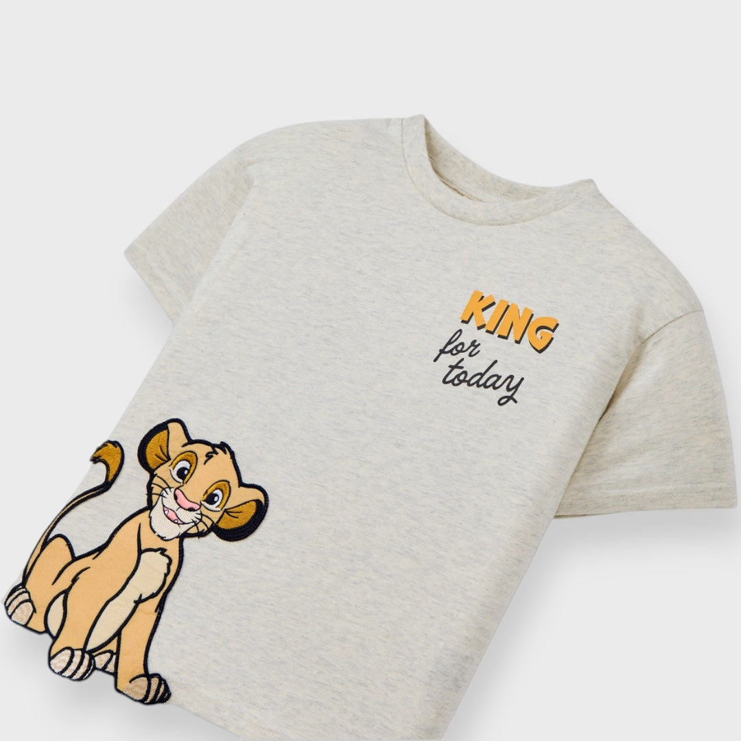 KIDS (SIZE 110-130) DISNEY THE LION KING SIMBA T-SHIRT LIGHT GREY
