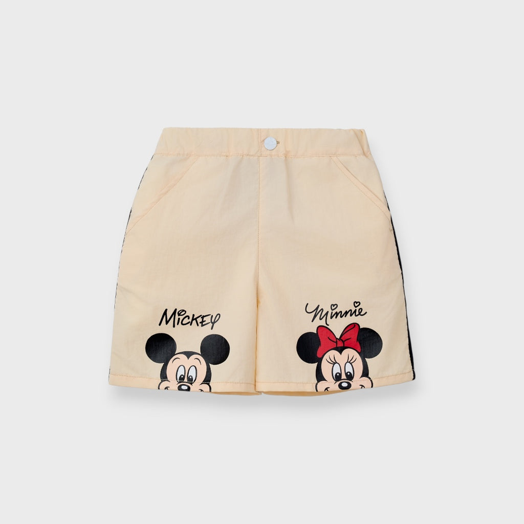Kids (Size 90-100) กางเกงขาสั้นเด็ก Disney Mickey & Minnie ลายโผล่มาทักป่วนใจ