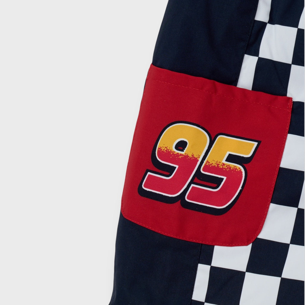 Kids (Size 90-100) กางเกงขาสั้นเด็ก Disney ลายสนามแข่ง Lightning McQueen Piston Cup