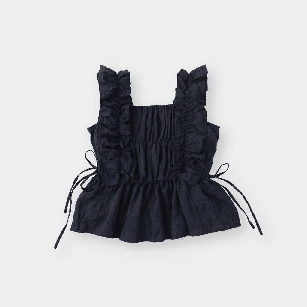 เสื้อแขนกุดสม็อกระบาย ผูกข้าง ใส่แล้วน่ารักแบบไม่ต้องตั้งใจ