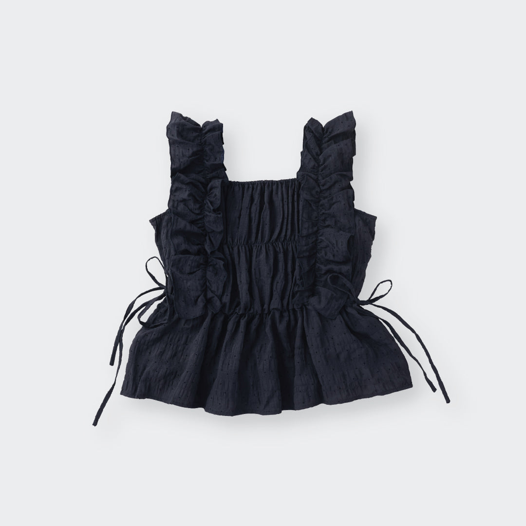 เสื้อแขนกุดสม็อกระบาย ผูกข้าง ใส่แล้วน่ารักแบบไม่ต้องตั้งใจ