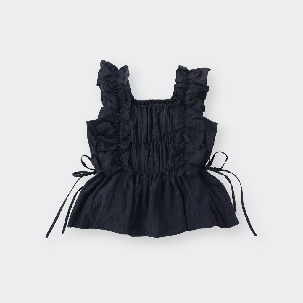 เสื้อแขนกุดสม็อกระบาย ผูกข้าง ใส่แล้วน่ารักแบบไม่ต้องตั้งใจ