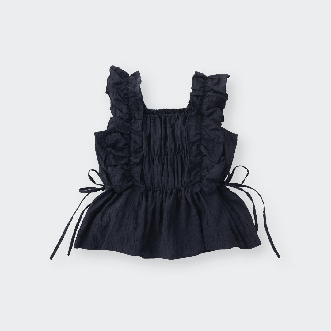 เสื้อแขนกุดสม็อกระบาย ผูกข้าง ใส่แล้วน่ารักแบบไม่ต้องตั้งใจ