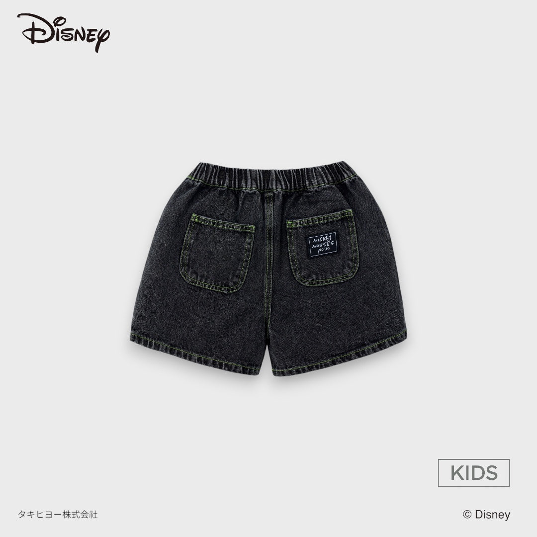 DISNEY FRIENDS DENIM SHORTS – BLUE/BLACK CHARACTER GRAPHIC KIDS SHORTS (110CM-130CM)