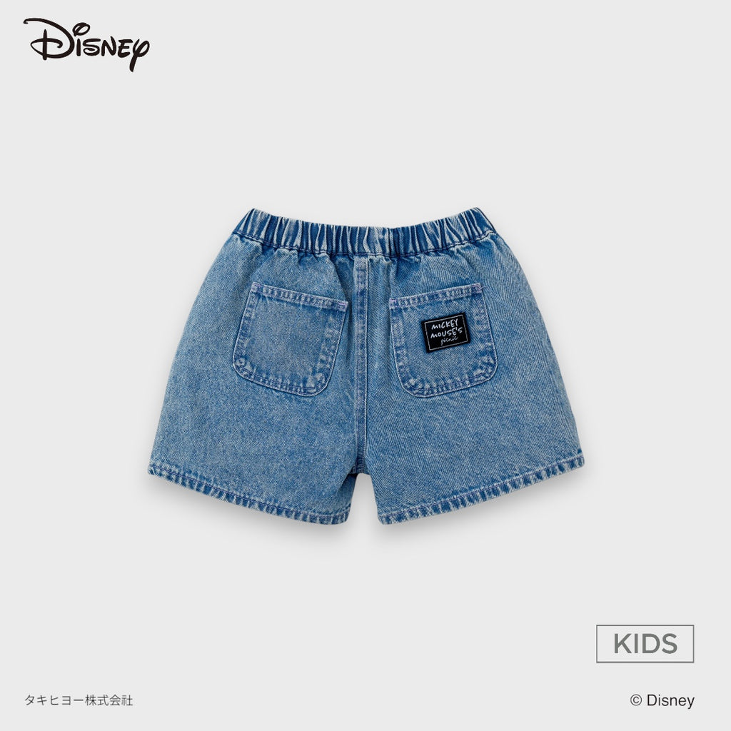 DISNEY FRIENDS DENIM SHORTS – BLUE/BLACK CHARACTER GRAPHIC KIDS SHORTS (110CM-130CM)