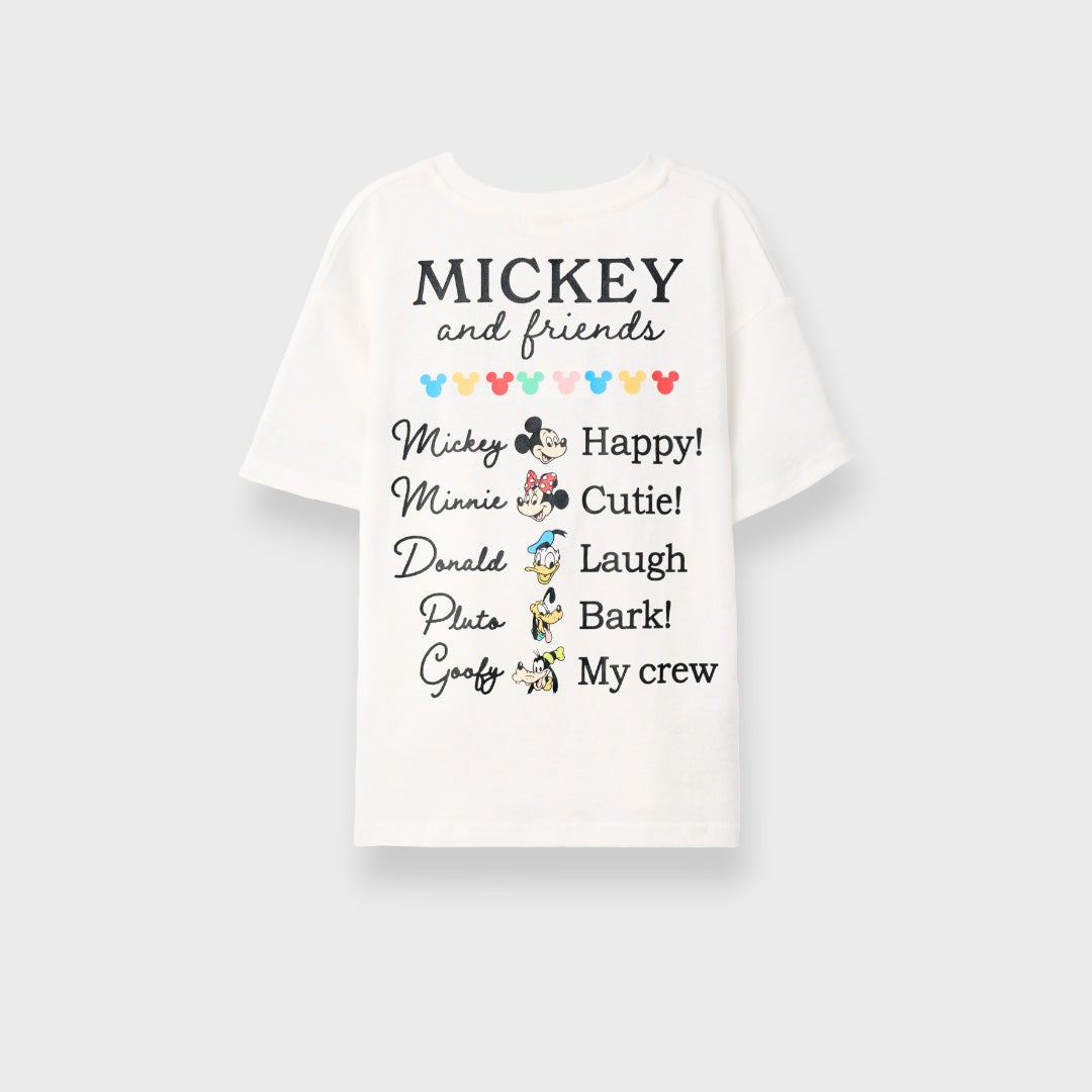 KIDS (SIZE 110-130) DISNEY MICKEY & FRIENDS OVERSIZED T-SHIRT WHITE “MICKEY & CO.”