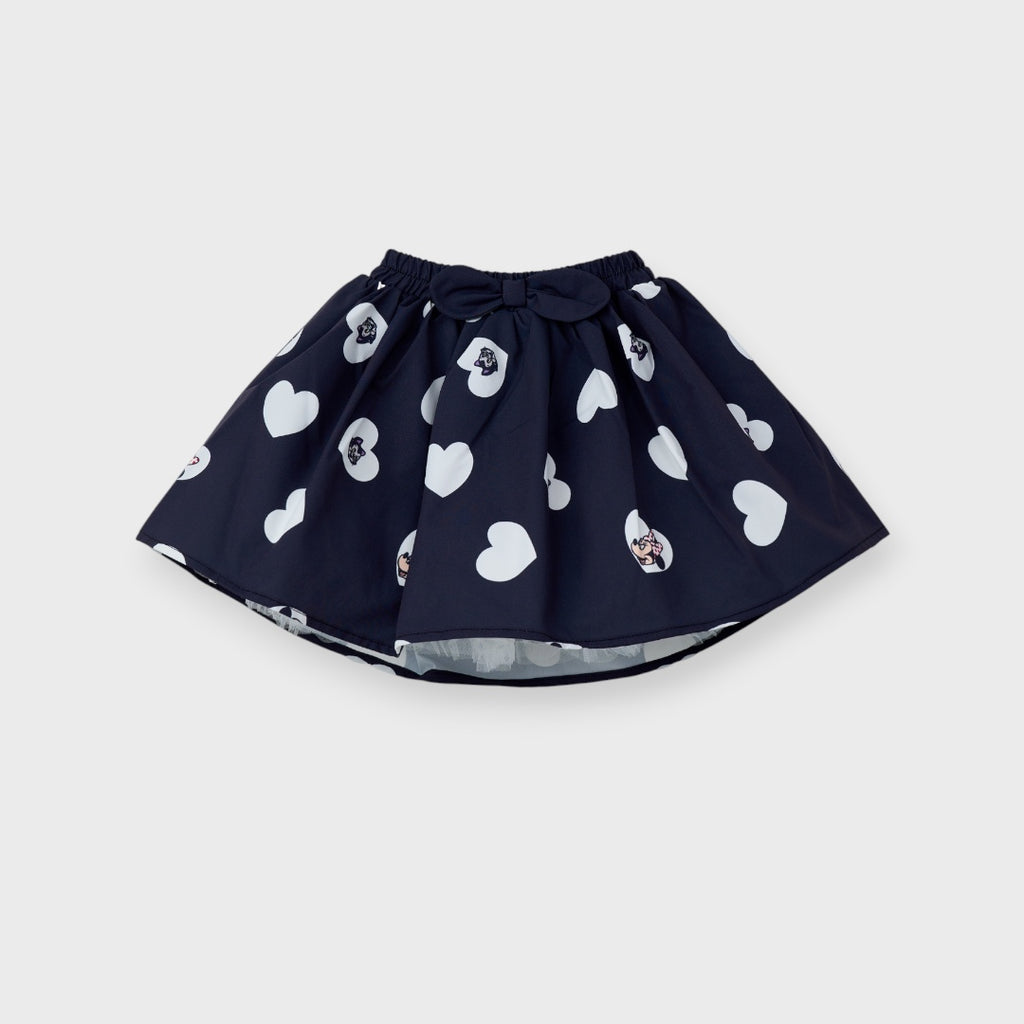 KIDS (SIZE 90-100) DISNEY MINNIE MOUSE HEART PRINT SKIRT BLACK