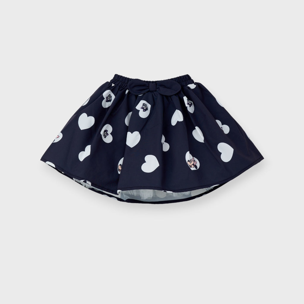 KIDS (SIZE 90-100) DISNEY MINNIE MOUSE HEART PRINT SKIRT BLACK