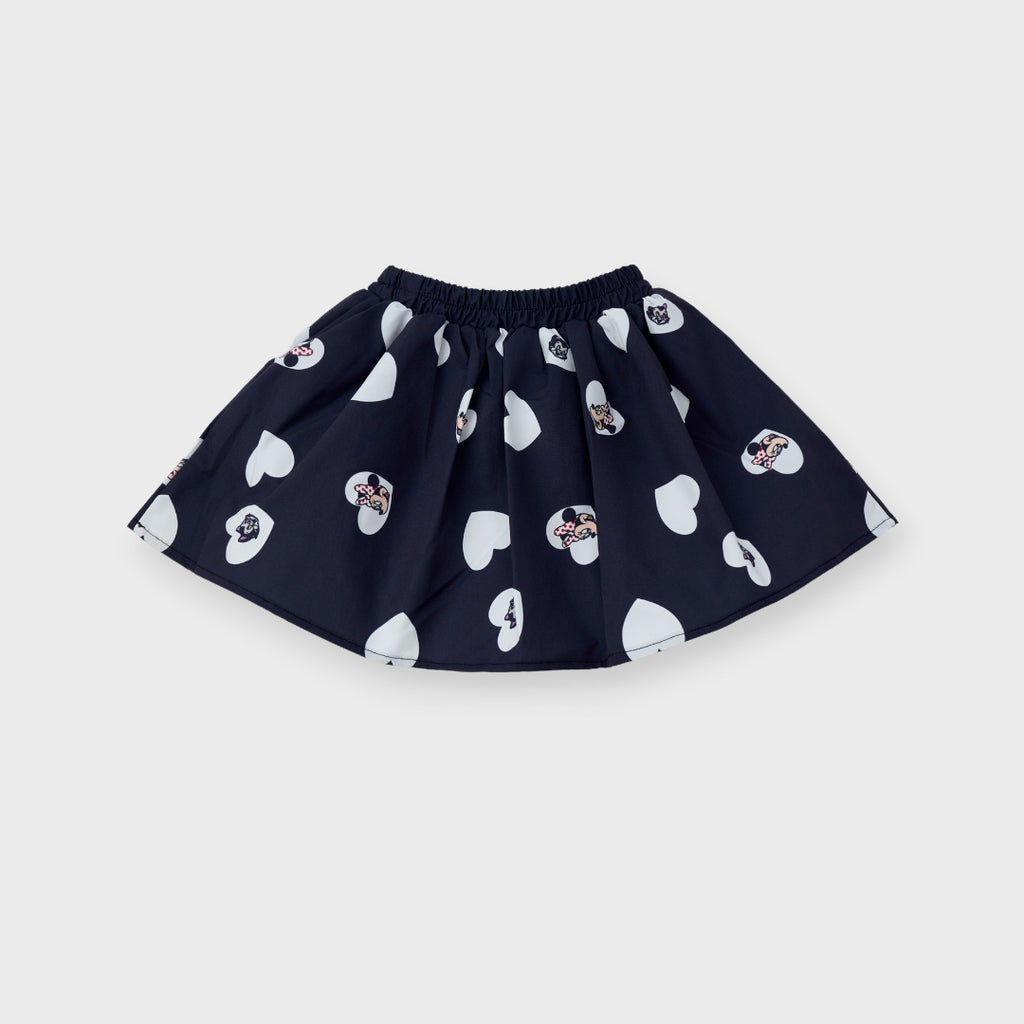 KIDS (SIZE 90-100) DISNEY MINNIE MOUSE HEART PRINT SKIRT BLACK