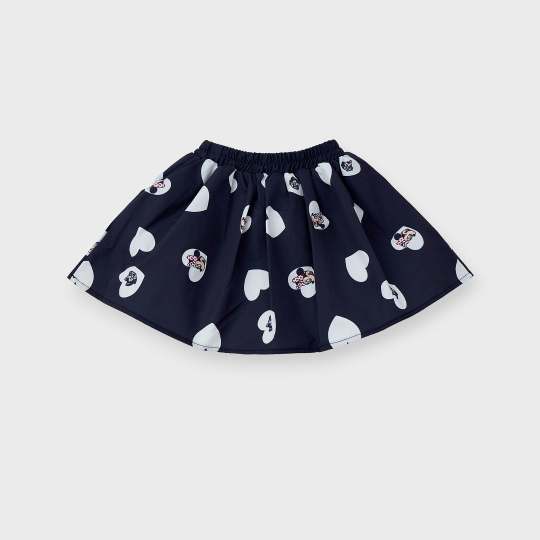 KIDS (SIZE 90-100) DISNEY MINNIE MOUSE HEART PRINT SKIRT BLACK