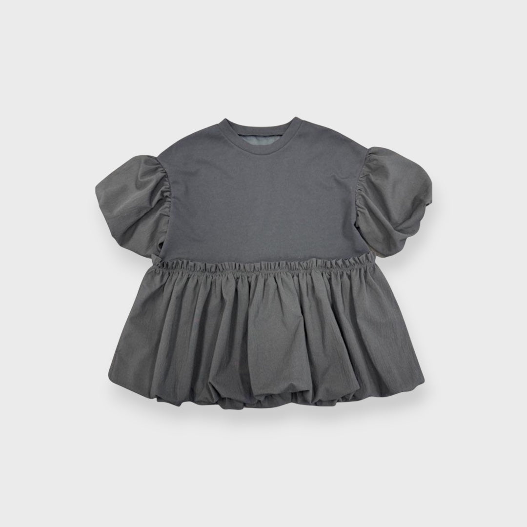 เสื้อผู้หญิง Puff Sleeve Peplum Blouse แขนพอง ทรงบาน สไตล์แฟชั่น