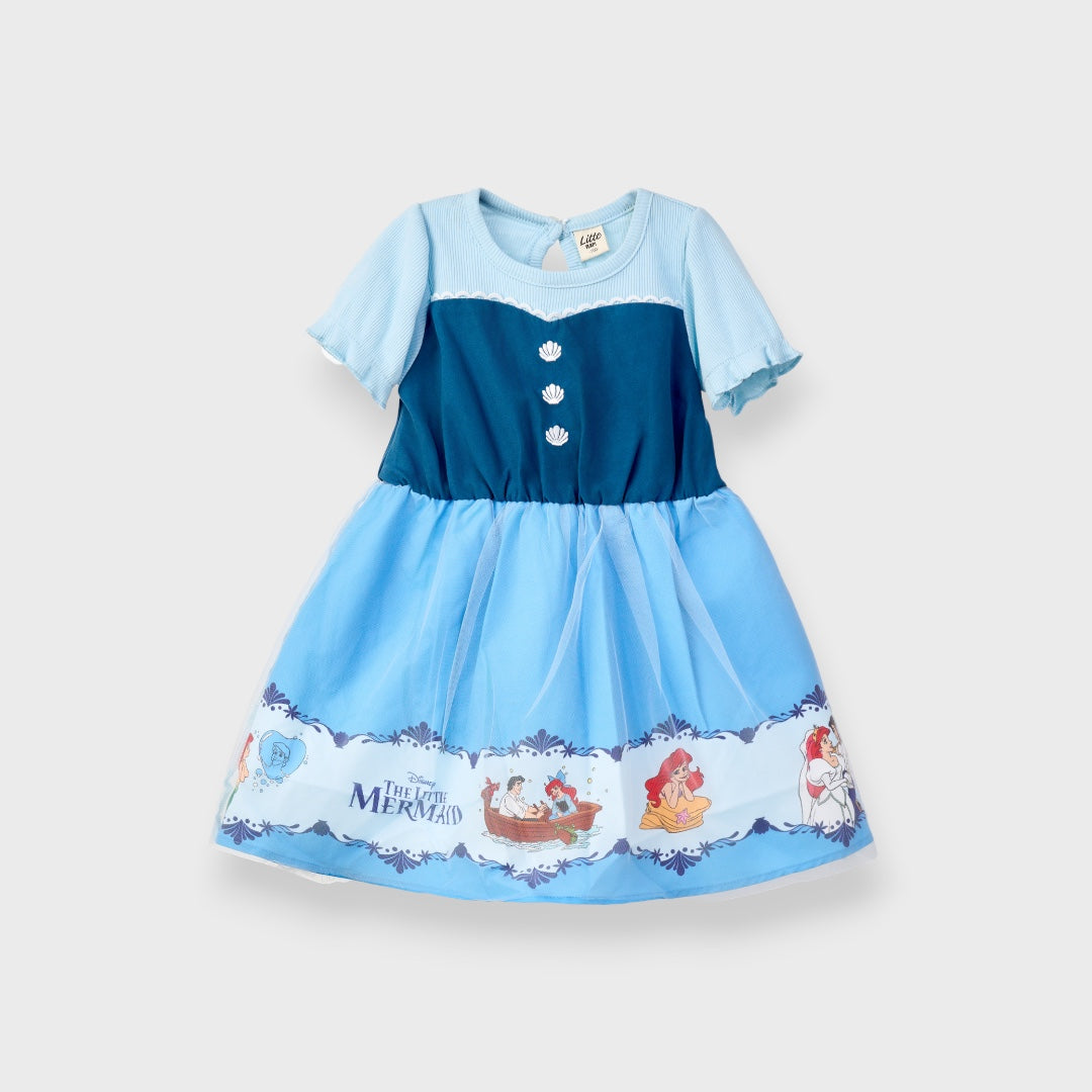 KIDS (SIZE 90-100) DISNEY THE LITTLE MERMAID DRESS LIGHT BLUE