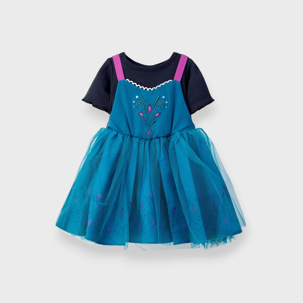 KIDS (SIZE 90-100) DISNEY FROZEN ANNA-INSPIRED TULLE DRESS TEAL