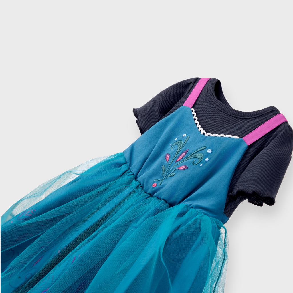 KIDS (SIZE 90-100) DISNEY FROZEN ANNA-INSPIRED TULLE DRESS TEAL