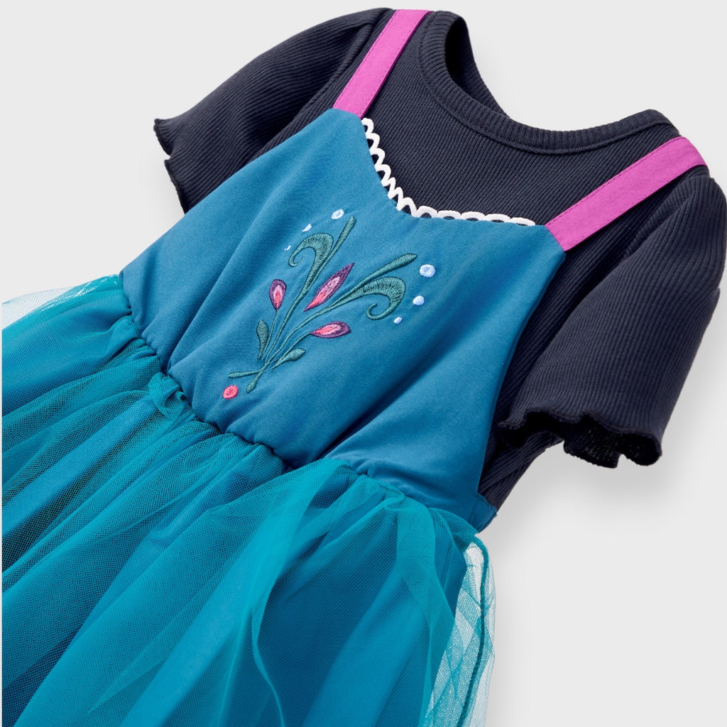 KIDS (SIZE 90-100) DISNEY FROZEN ANNA-INSPIRED TULLE DRESS TEAL