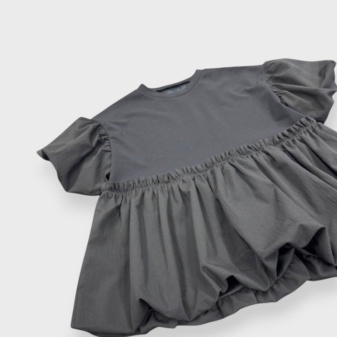 เสื้อผู้หญิง Puff Sleeve Peplum Blouse แขนพอง ทรงบาน สไตล์แฟชั่น