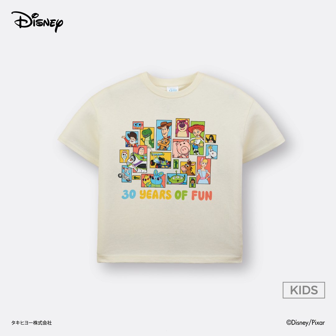 KIDS (SIZE 100-120) DISNEY/PIXAR TOY STORY “30 YEARS OF FUN” T-SHIRT OFF-WHITE