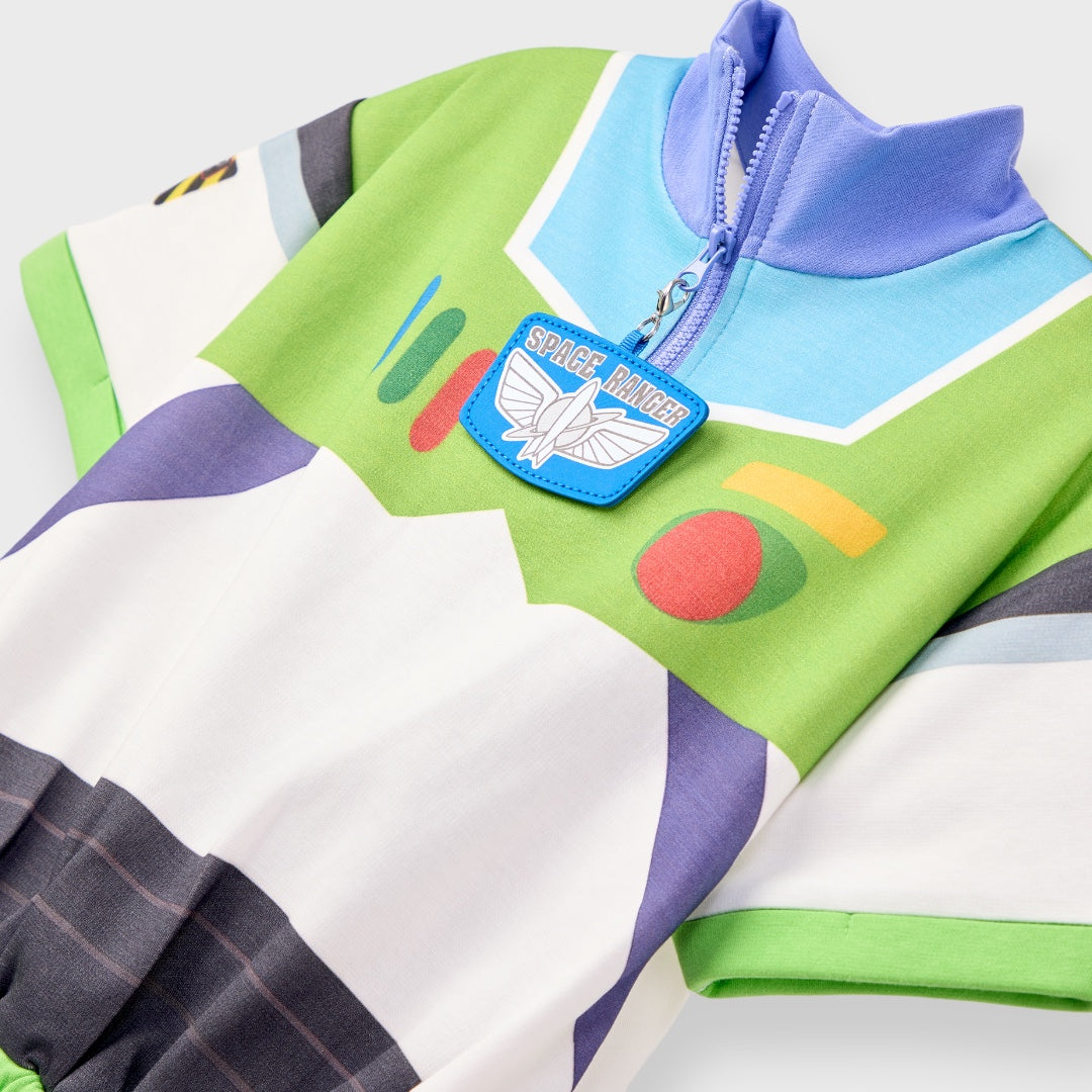 KIDS (SIZE 110-130) DISNEY/PIXAR BUZZ LIGHTYEAR TOP & SHORTS SET GREEN PURPLE
