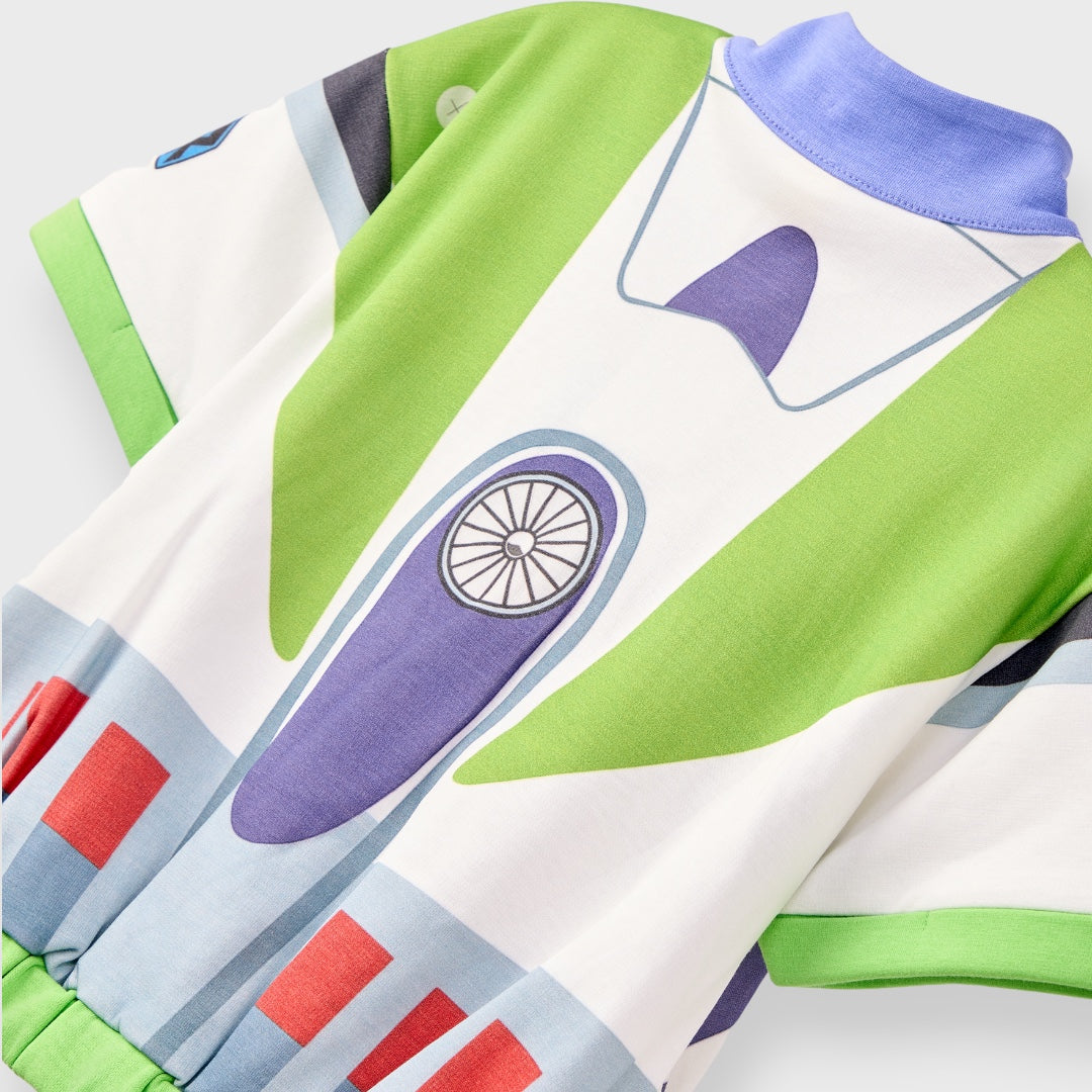 KIDS (SIZE 110-130) DISNEY/PIXAR BUZZ LIGHTYEAR TOP & SHORTS SET GREEN PURPLE