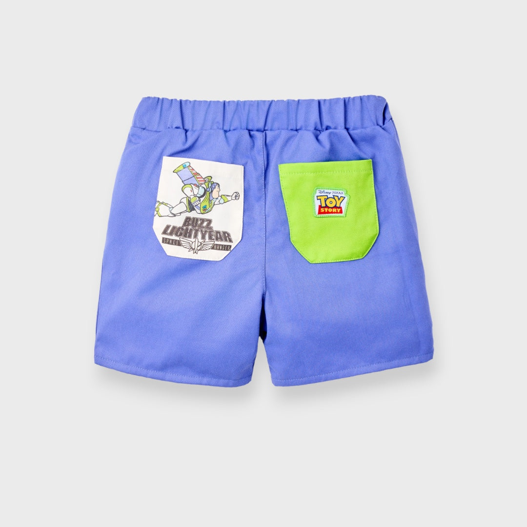 KIDS (SIZE 90-100) DISNEY/PIXAR BUZZ LIGHTYEAR TOP & SHORTS SET GREEN PURPLE