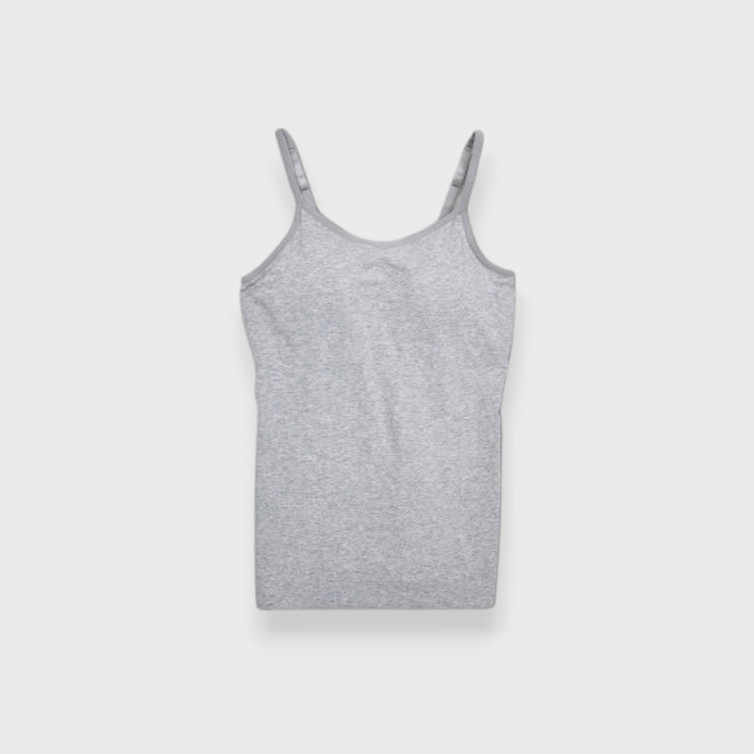 Women's Gray Spaghetti Strap Top: Elegant yet affordable | Cotton-Poly Spaghetti Top