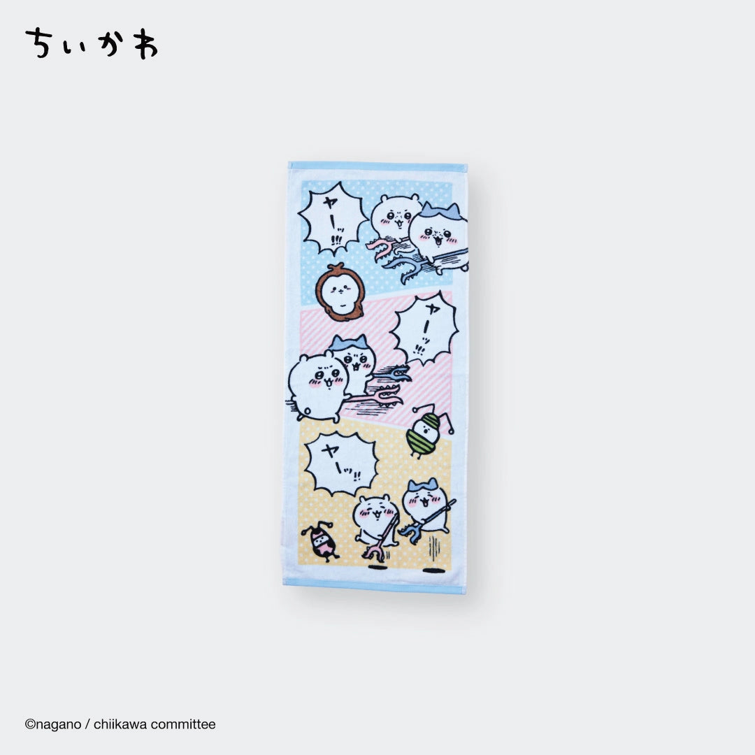 Chiikawa “Hiyaa!” Face Towel – Soft Pastel Blue Face towel - SKU S187100000028001001 - Image 1