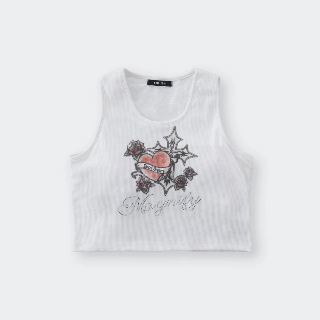 Heart Rebel Edgy Heart Graphic Crop Tank - SKU S287500000029001001 - Image 1