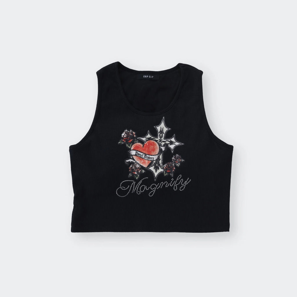 Heart Rebel Edgy Heart Graphic Crop Tank - SKU S287500000029001001 - Image 2