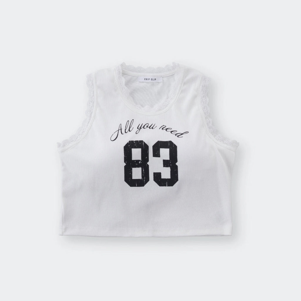 Minimal Nerdy-Cute “All You Need 83” Tank Top (With 2 Lettering Colors!) - SKU S287500000032001001 - Image 1