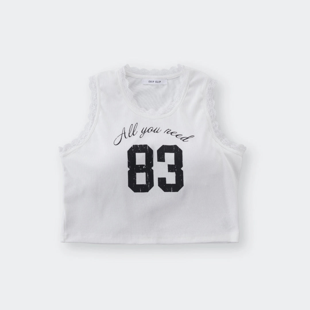 Minimal Nerdy-Cute “All You Need 83” Tank Top (With 2 Lettering Colors!) - SKU S287500000032001001 - Image 1