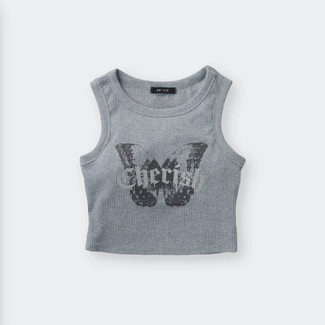 Butterfly Grunge Rib Crop Tank – Cute, Easy, Zero-Drama Essential - SKU S287500000018001001 - Image 5