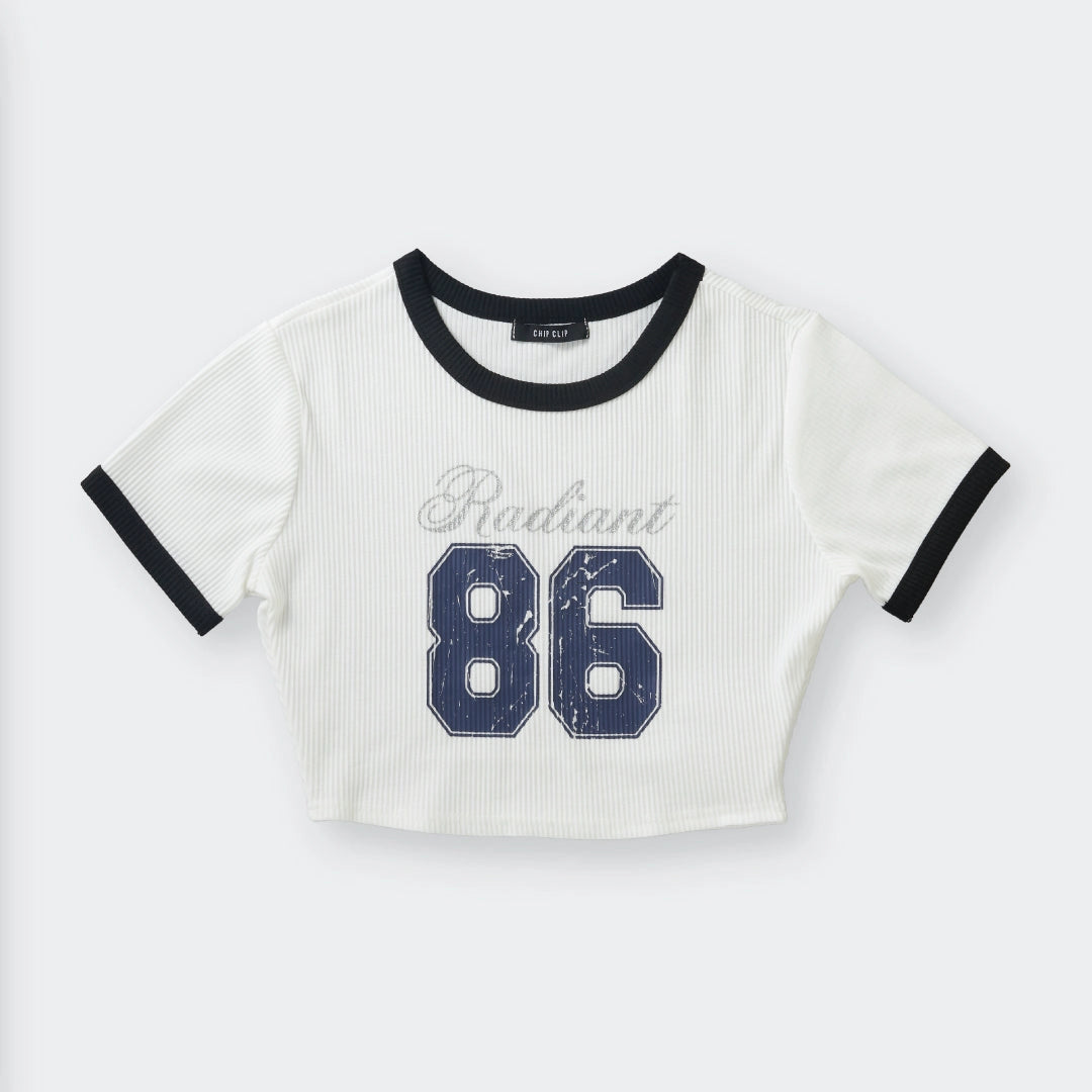 Radiant 86 Ribbed Crop Top – Cute, Sporty - SKU S287500000019001001 - Image 1