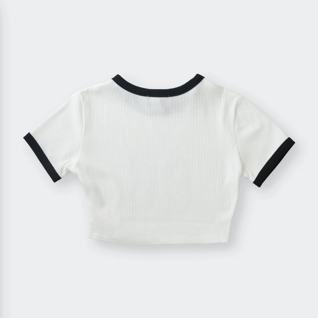 Radiant 86 Ribbed Crop Top – Cute, Sporty - SKU S287500000019001001 - Image 2