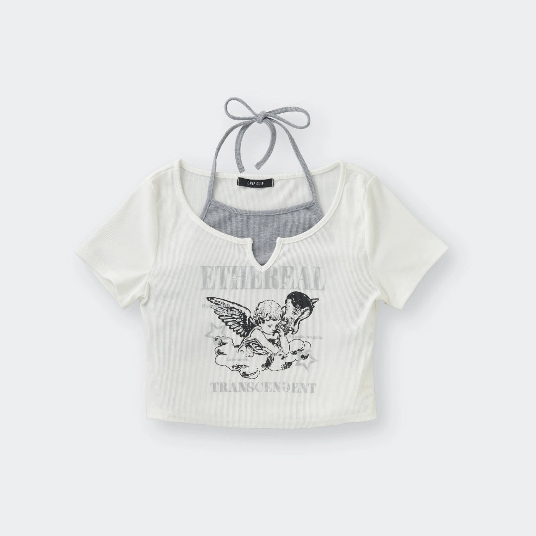 “Ethereal Transcendent” Angel Crop Top – So Cute It Might Cause Heavenly Disturbances 🌟 - SKU S287500000021001001 - Image 1