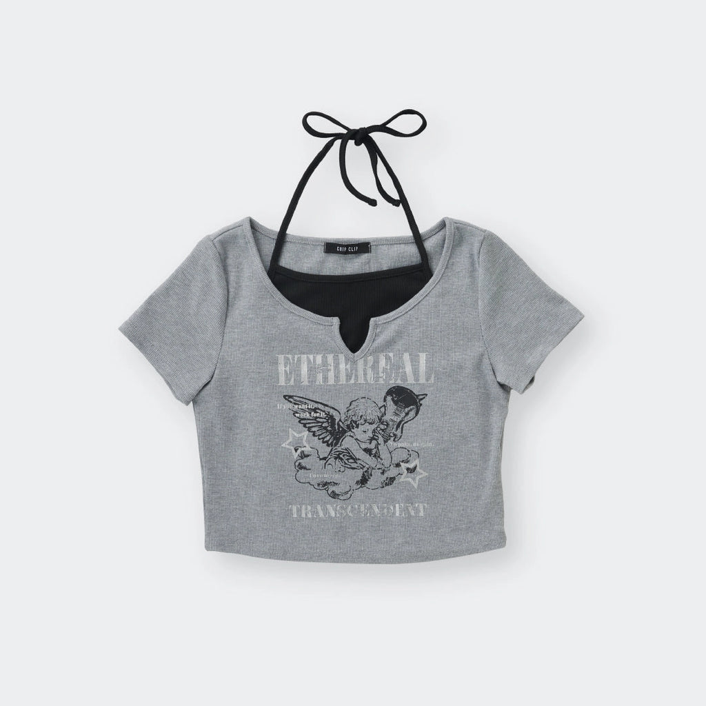 “Ethereal Transcendent” Angel Crop Top – So Cute It Might Cause Heavenly Disturbances 🌟 - SKU S287500000021001001 - Image 5