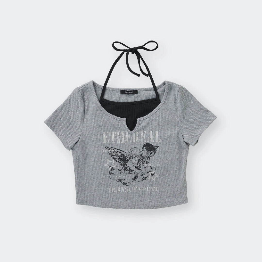 “Ethereal Transcendent” Angel Crop Top – So Cute It Might Cause Heavenly Disturbances 🌟 - SKU S287500000021001001 - Image 5