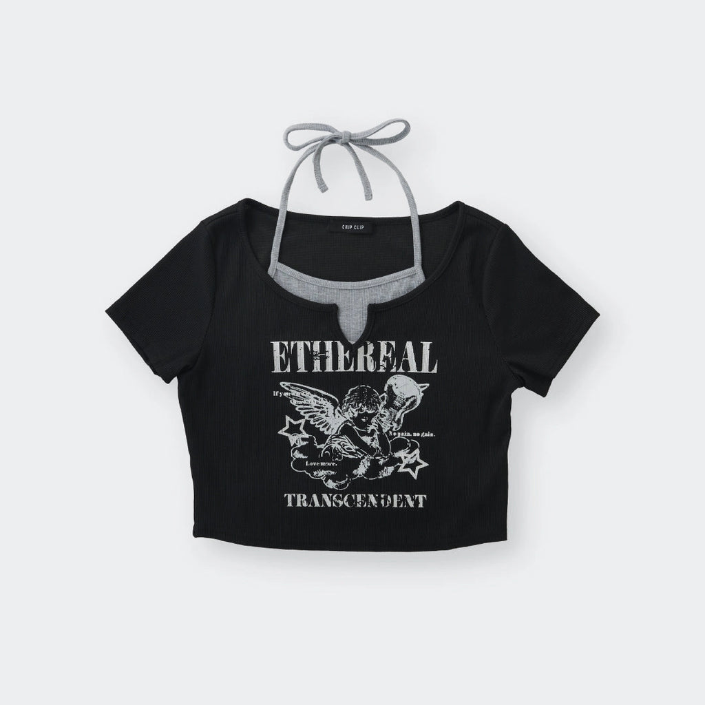 “Ethereal Transcendent” Angel Crop Top – So Cute It Might Cause Heavenly Disturbances 🌟 - SKU S287500000021001001 - Image 3