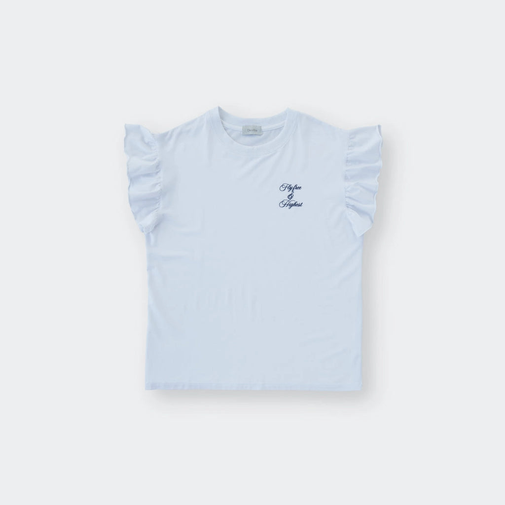 “Laugh Everyday 94” Ruffle-Sleeve Tee - SKU S287600000002001001 - Image 1