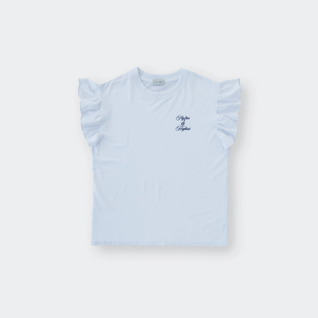 “Laugh Everyday 94” Ruffle-Sleeve Tee - SKU S287600000002001001 - Image 1