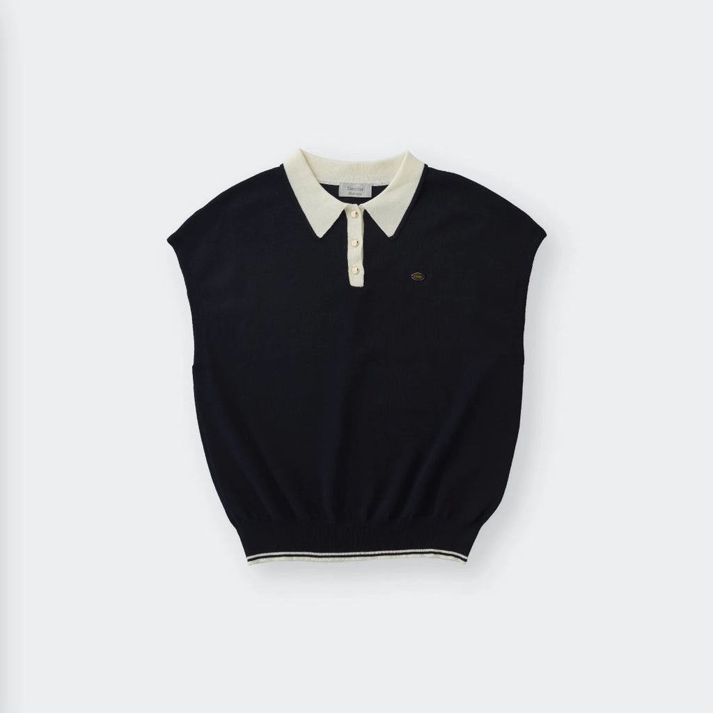 Two-Tone Vintage Sleeveless Knit Polo “Gentle Lady Edition” - SKU S287600000006001001 - Image 1