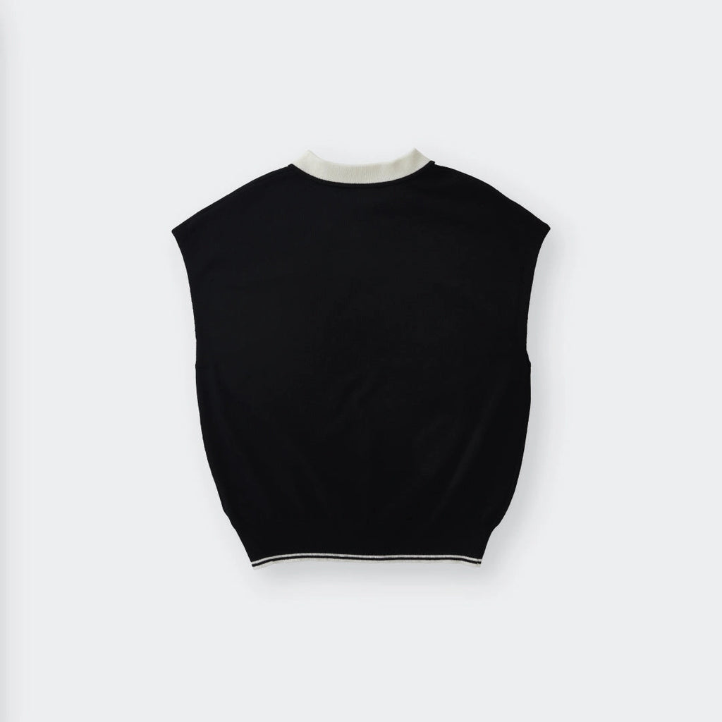 Two-Tone Vintage Sleeveless Knit Polo “Gentle Lady Edition” - SKU S287600000006001001 - Image 4