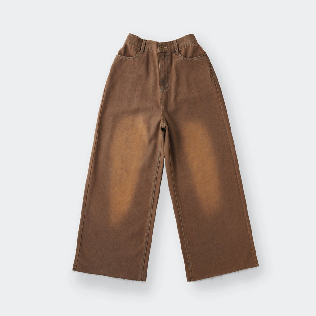 Vintage Caramel Brown Wide-Leg Pants – Style With a Story - SKU S287700000053001001 - Image 1